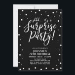 Black & White | Surprise Adult Birthday Party Invitation<br><div class="desc">Celebrate your special day with this simple surprise birthday party invitation. This black & white invitation design features modern typography "shhh... it's a Surprise Party!" with confetti background. You can customise the text to any age( 30th, 40th, 50th, 60th, 70th... etc) or event. More party invitations and matching party supplies...</div>