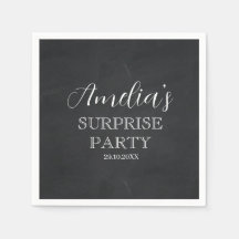 Black White Surprise Birthday Party