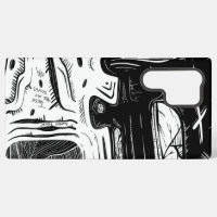 Black White Surreal Linework Galaxy S22 Ultra