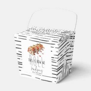 Black White Sushi Adult Birthday Favour Box