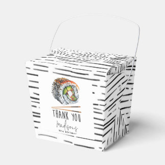 Black White Sushi Adult Birthday Favour Box