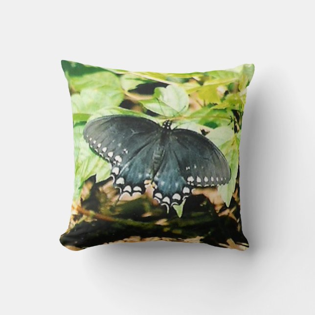 Black White Swallowtail Butterfly Photo Pillows (Front)