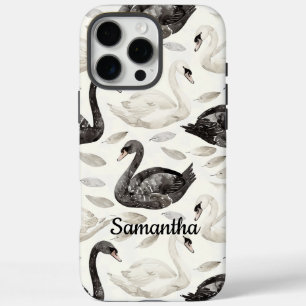 Black White Swans iPhone 16 Pro Max Case