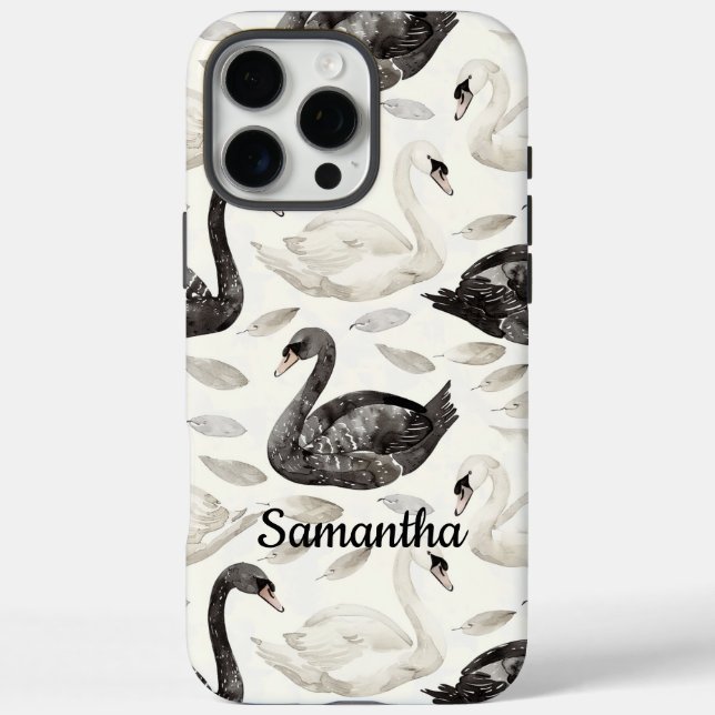 Black White Swans Case-Mate iPhone Case (Back)