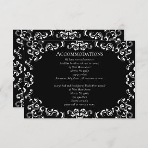 Black & White Swirl Gothic Wedding Enclosure Card