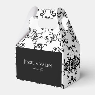 Black & White Swirl Gothic Wedding Favour Box