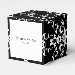 Black & White Swirl Gothic Wedding Favour Box
