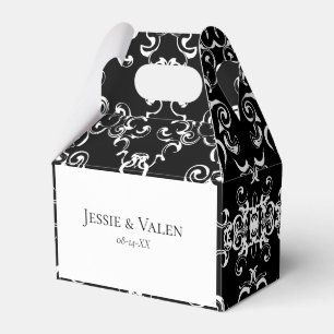 Black & White Swirl Gothic Wedding Favour Box