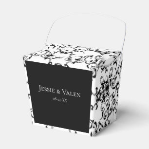 Black & White Swirl Gothic Wedding Favour Box