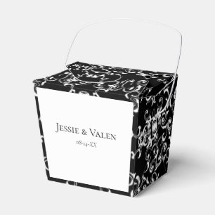 Black & White Swirl Gothic Wedding Favour Box