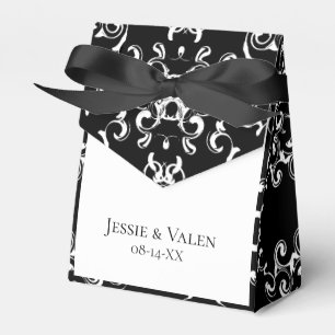 Black & White Swirl Gothic Wedding Favour Box