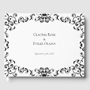 Black & White Swirl Gothic Wedding Guest Book