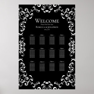 Black & White Swirl Gothic Wedding Poster