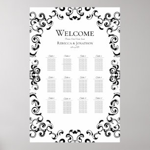 Black & White Swirl Gothic Wedding Poster