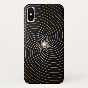 Black & White Swirl w/Tan Gradation iPhone X Case