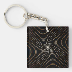Black & White Swirl w/Tan Gradation Key Ring