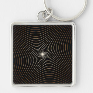 Black & White Swirl w/Tan Gradation Key Ring