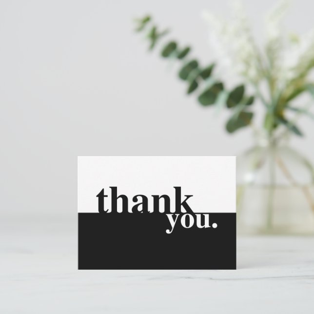 Black & White Sympathy Funeral Thank You Card (Standing Front)