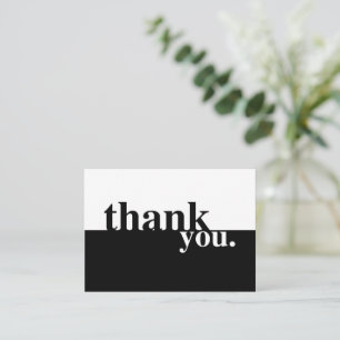 Black & White Sympathy Funeral Thank You Card