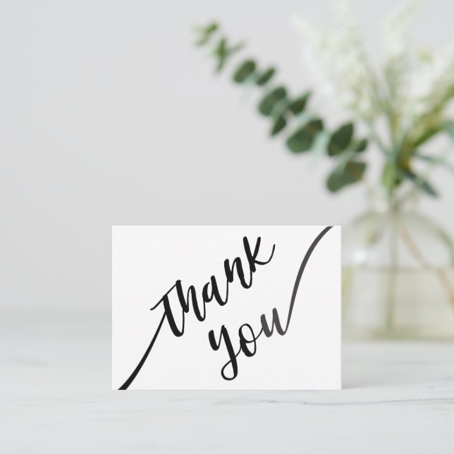 Black & White Sympathy Funeral Thank You Card (Standing Front)