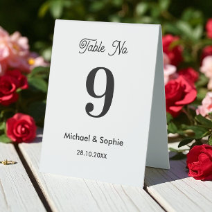 Black White Table Number Wedding