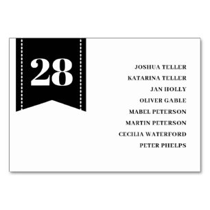 Black White Table Plan Seating Card
