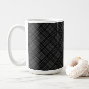 Black White tartan Christmas plaid winter holidays Coffee Mug