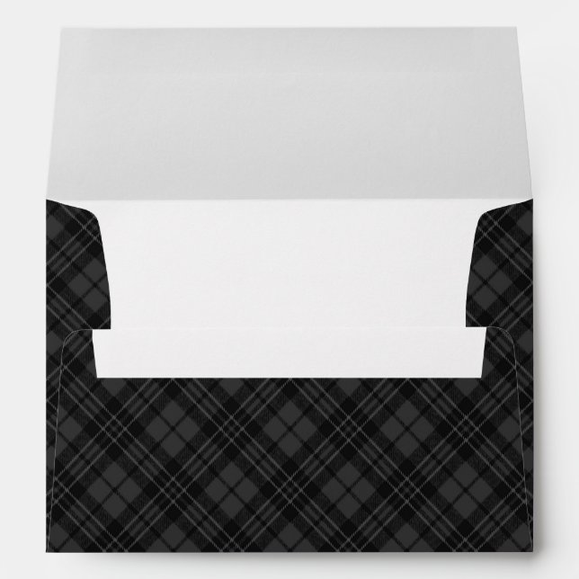 Black white tartan plaid winter Christmas pattern Envelope (Back (Bottom))