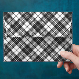 Black white tartan plaid winter Christmas pattern Envelope