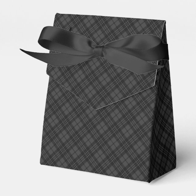 Black white tartan plaid winter Christmas pattern Favour Box (Front Side)