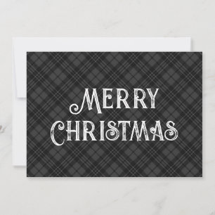 Black white tartan plaid winter Christmas pattern Holiday Card