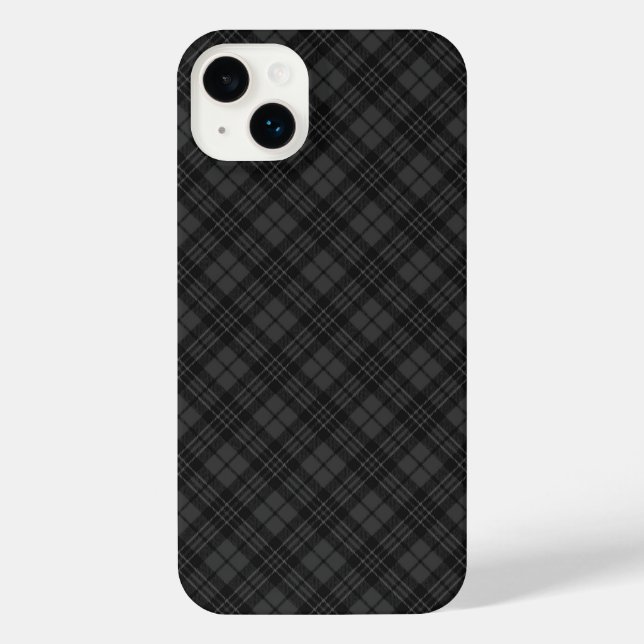 Black white tartan plaid winter Christmas pattern iPhone Case (Back)