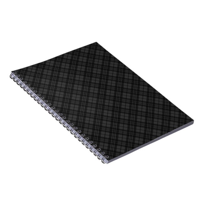 Black white tartan plaid winter Christmas pattern Notebook (Right Side)