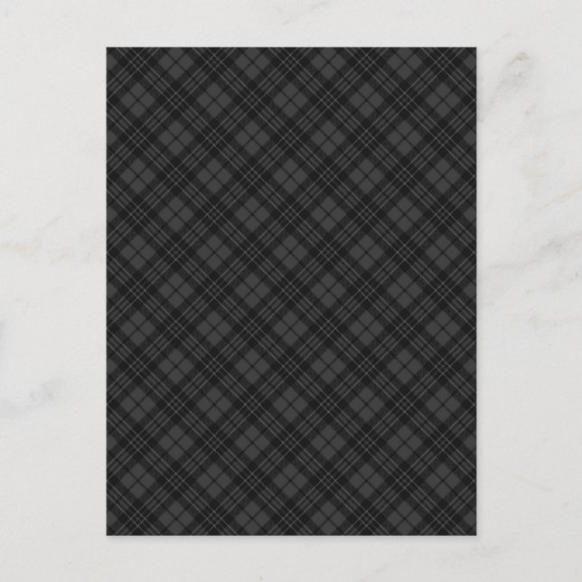Black white tartan plaid winter Christmas pattern Postcard (Front)