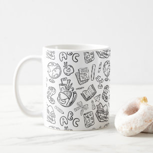 Black & White Teacher Appreciation School Doodle Coffee Mug
