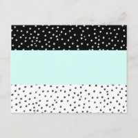 Black white teal watercolor polka dots pattern