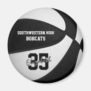 black white team colours girls boys basketball magnet