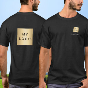 Black white team name logo business T-Shirt