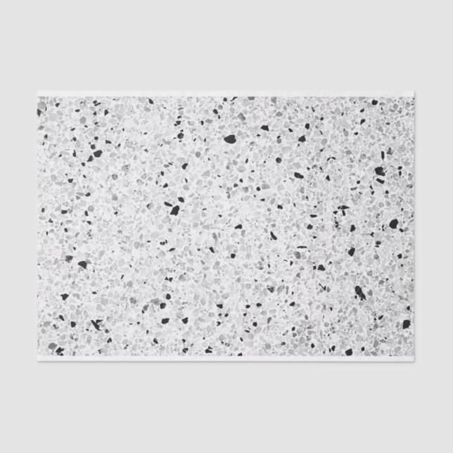 Black & White Terrazzo Texture DIY Loft Decor  Tis Tissue Paper (Front)