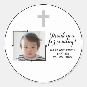 Black+White THANK YOU FOR COMING! Baptism Sticker