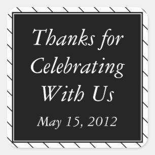 Black & White Thank You Stickers and Gift Labels