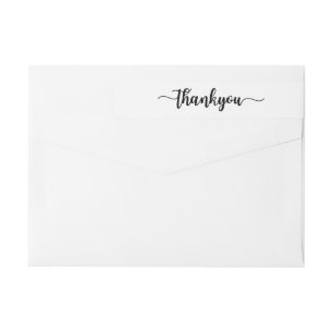 Black & White Thank You Wraparound Address Label