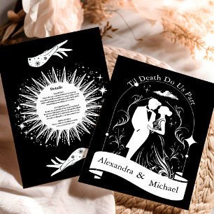 Black White The Lovers Tarot Card Wedding