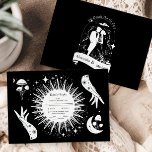 Black White The Lovers Tarot Card Wedding