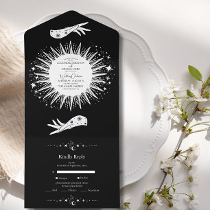 Black White The Lovers Tarot Card Wedding