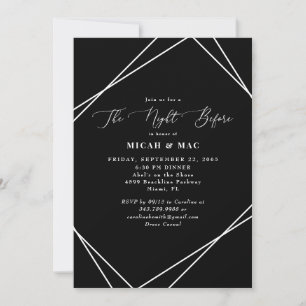 Black & White The Night Before Rehearsal Dinner Invitation
