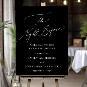 Black & White THE NIGHT BEFORE Rehearsal Dinner Poster