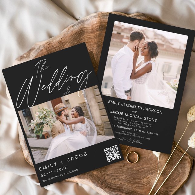 Black White The Wedding of Minimalist QR code Invitation (Creator Uploaded)