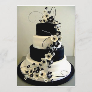 BLACK/WHITE THEMED WEDDING CAKE INVITE
