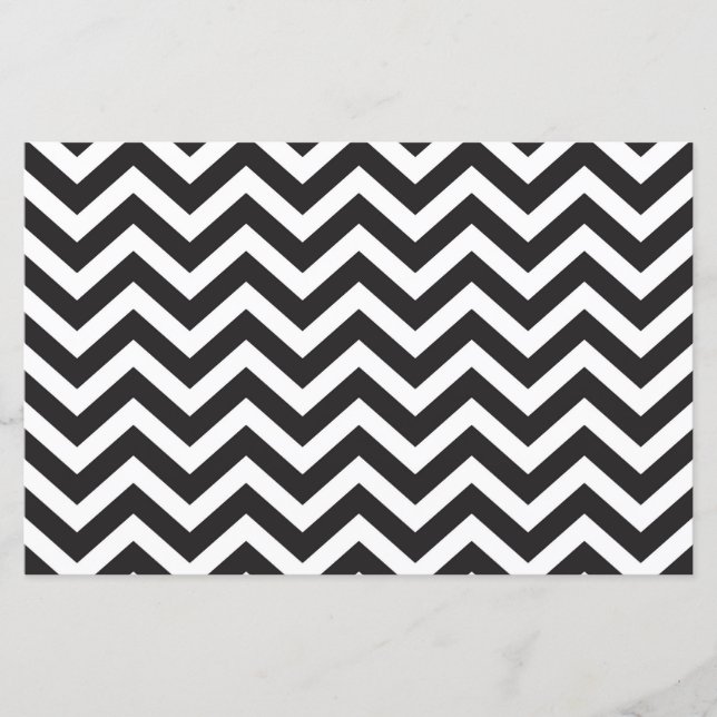 Black & White Thick Chevron Cardstock (Front)
